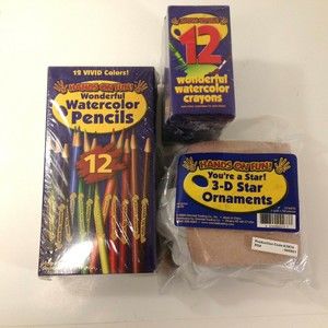 Christmas Ornament Making Crafts Kit w/Crayons Pencils Vivid Colors Hands on Fun